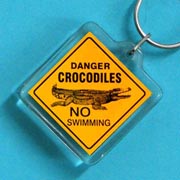 Keyring Roadsign Crocodile